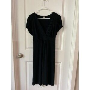 Women’s Black Merona XL Tie Dress‎ Short Sleeve Cocktail Party Midi X-Large